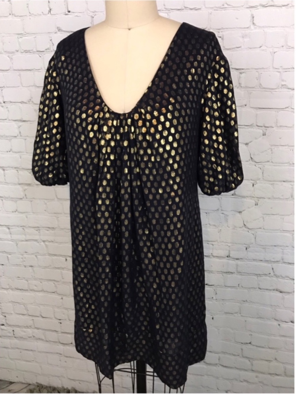 French Connection polkadot bubble sleeve dress 4 - Picture 3 of 6
